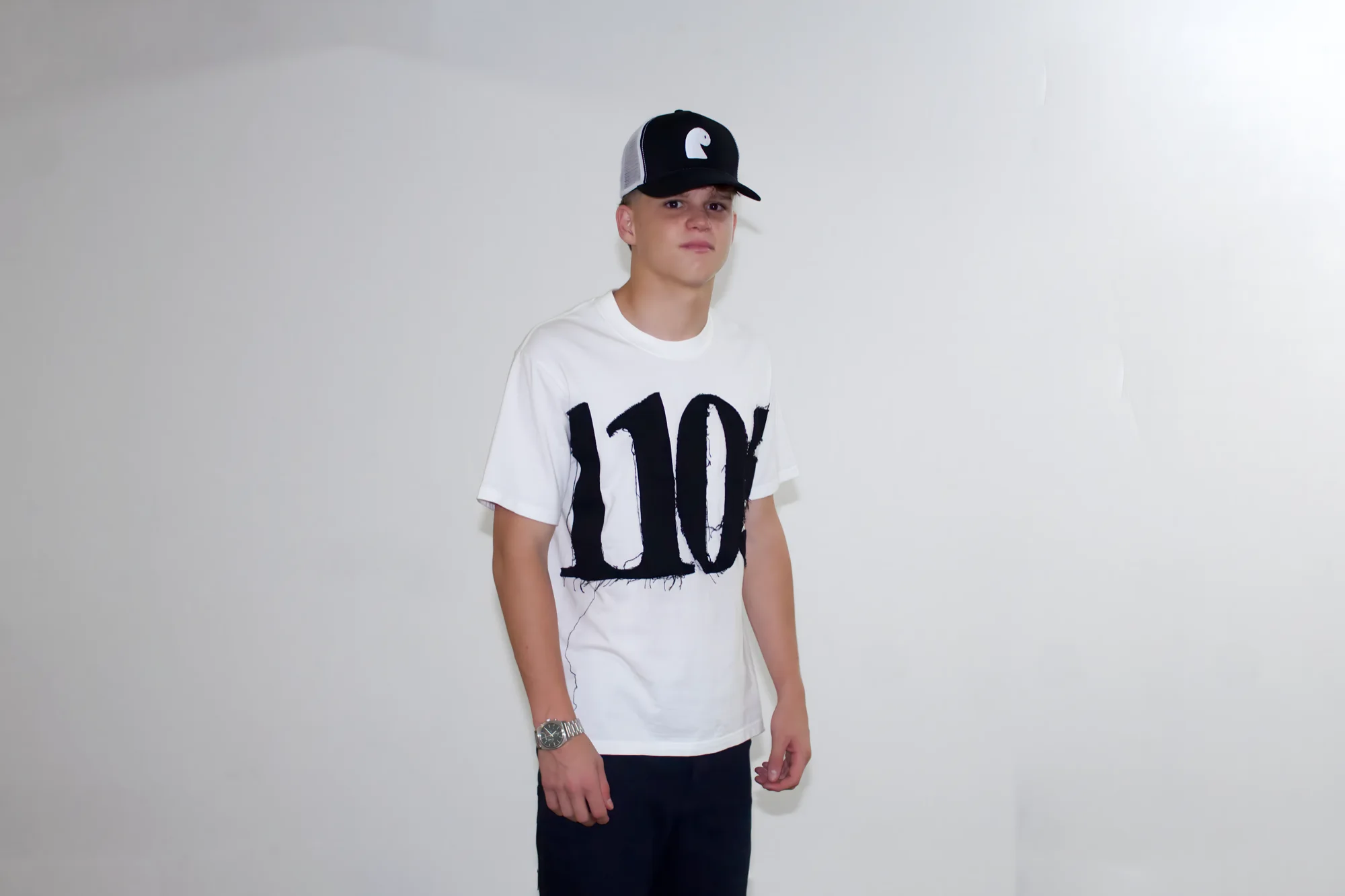 NMBRS T-shirt from a three-quarter angle